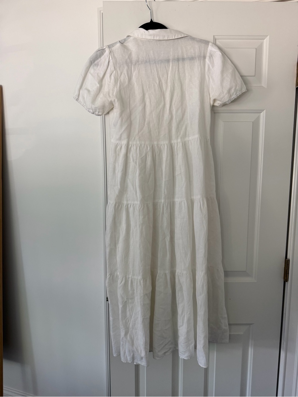 Zara White Tiered Button-Front Midi Dress - Picture 3 of 4